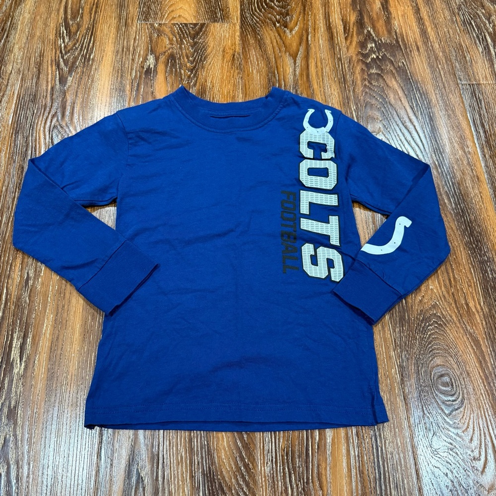 NFL Colts Kids Blue Long Sleeve Tee‎ Shirt Top Size M 5 / 6 Boys Girls Youth